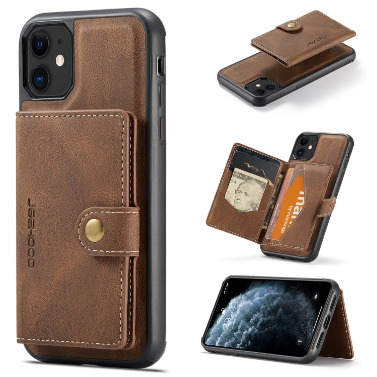 JEEHOOD Retro Magnetic Detachable Protective Case with Wallet & Card Slot & Holder, For iPhone XS Max, For iPhone 11 Pro, For iPhone 11, For iPhone 11 Pro Max