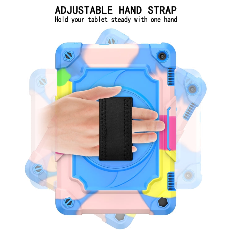 360 Degree Rotation Turntable Contrast Color Robot Shockproof Silicone + PC Protective Case with Holder, For Amazon Kindle Fire HD 8 2020, For Samsung Tab A 8.0 (2019)/T290