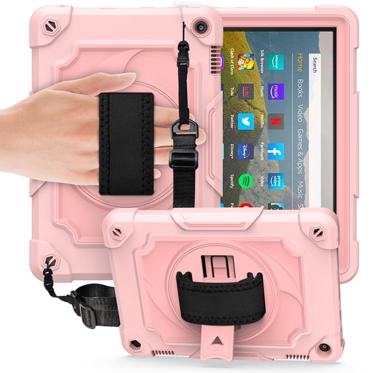 360 Degree Rotation Turntable Contrast Color Robot Shockproof Silicone + PC Protective Case with Holder, For Amazon Kindle Fire HD 8 2020, For Samsung Tab A 8.0 (2019)/T290