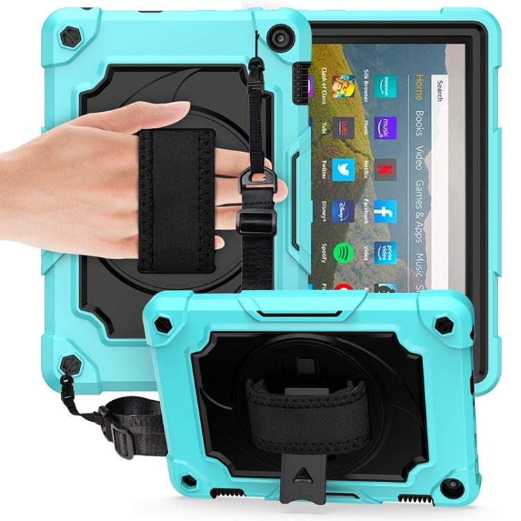 360 Degree Rotation Turntable Contrast Color Robot Shockproof Silicone + PC Protective Case with Holder, For Amazon Kindle Fire HD 8 2020, For Samsung Tab A 8.0 (2019)/T290