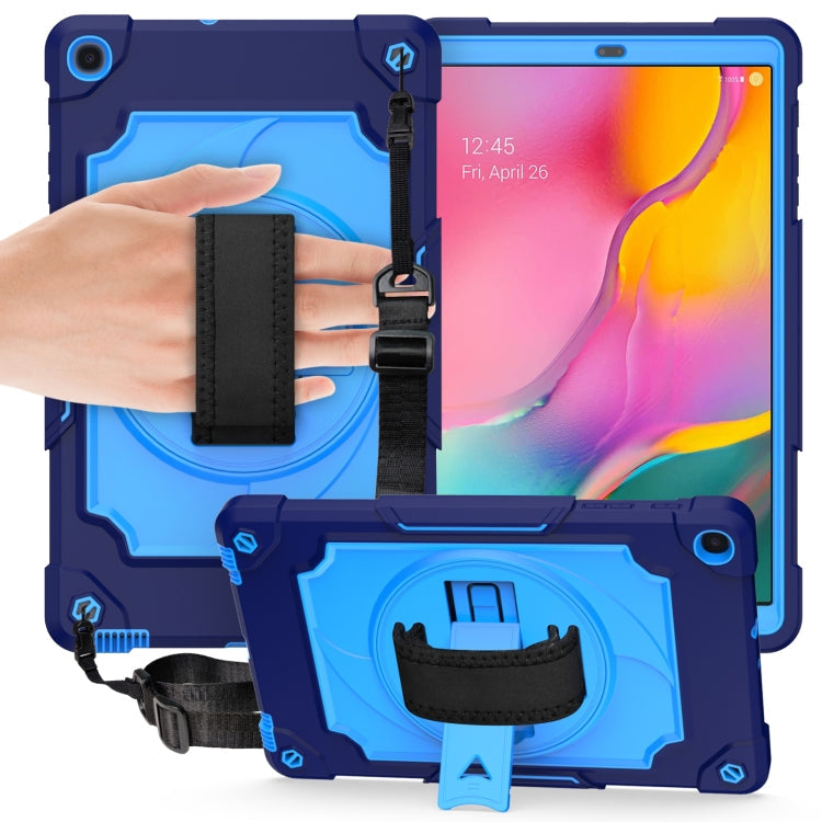 360 Degree Rotation Turntable Contrast Color Robot Shockproof Silicone + PC Protective Case with Holder, For Samsung Galaxy Tab A7 10.4 (2020)/T500, For Samsung Galaxy Tab A 10.1 (2019)/T515