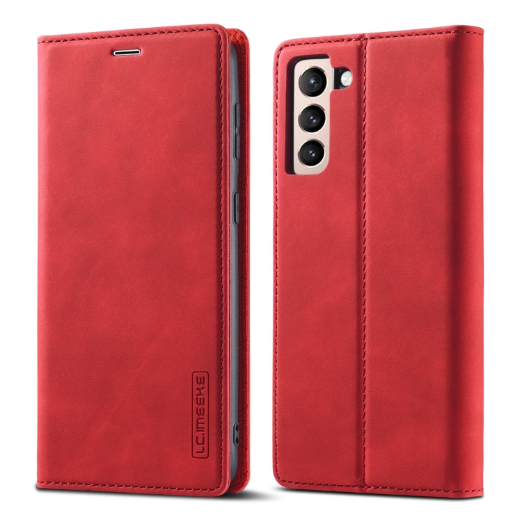 LC.IMEEKE Strong Magnetism Ultra-thin Horizontal Flip Matte TPU + PU Leather Case with Holder & Card Slots & Wallet, For Samsung Galaxy S21 5G, For Samsung Galaxy S21+ 5G, For Samsung Galaxy S21 Ultra 5G