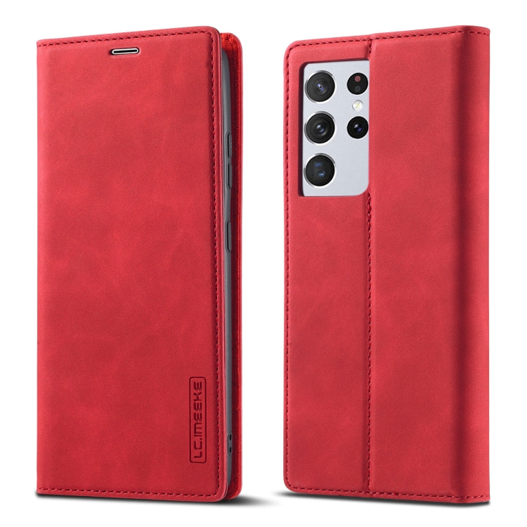 LC.IMEEKE Strong Magnetism Ultra-thin Horizontal Flip Matte TPU + PU Leather Case with Holder & Card Slots & Wallet, For Samsung Galaxy S21 5G, For Samsung Galaxy S21+ 5G, For Samsung Galaxy S21 Ultra 5G