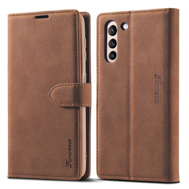 Forwenw F1 Series Matte Strong Magnetism Horizontal Flip Leather Case with Holder & Card Slots & Wallet & Photo Frame, For Samsung Galaxy S21 5G, For Samsung Galaxy S21+ 5G, For Samsung Galaxy S21 Ultra 5G