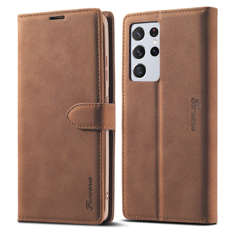 Forwenw F1 Series Matte Strong Magnetism Horizontal Flip Leather Case with Holder & Card Slots & Wallet & Photo Frame, For Samsung Galaxy S21 5G, For Samsung Galaxy S21+ 5G, For Samsung Galaxy S21 Ultra 5G