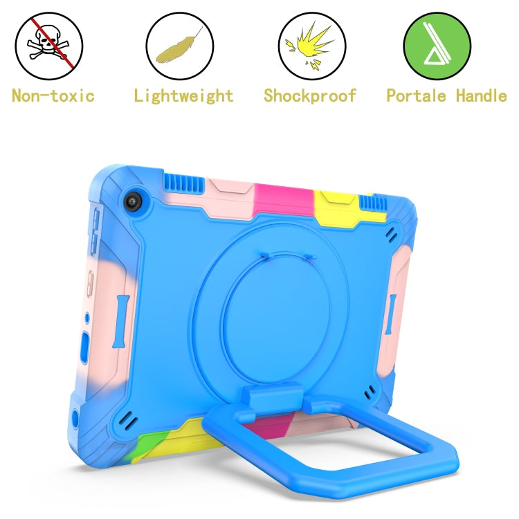 Contrast Color Shockproof Robot Silicone + PC Case with Wristband Holder, For Amazon Kindle Fire HD 8 (2020), For Samsung Galaxy Tab A7 10.4 (2020) T500 / T505