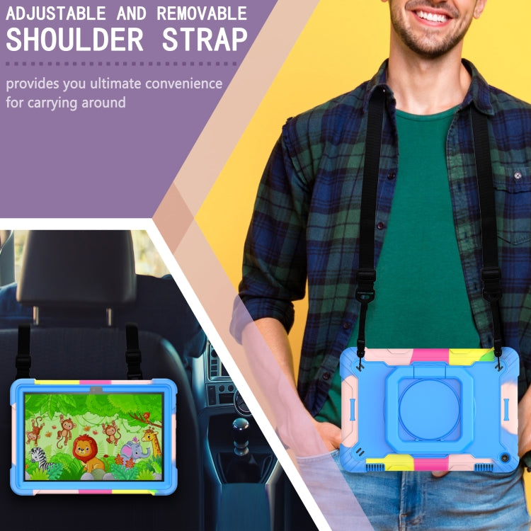 Contrast Color Shockproof Robot Silicone + PC Case with Wristband Holder, For Amazon Kindle Fire HD 8 (2020), For Samsung Galaxy Tab A7 10.4 (2020) T500 / T505