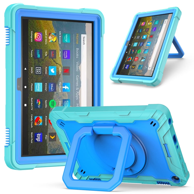 Contrast Color Shockproof Robot Silicone + PC Case with Wristband Holder, For Amazon Kindle Fire HD 8 (2020), For Samsung Galaxy Tab A7 10.4 (2020) T500 / T505