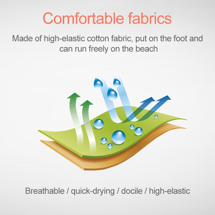 Non-slip Plastic Grain Texture Thick Cloth Sole Printing Diving Shoes and Socks, One Pair, M, L, XL, XXL