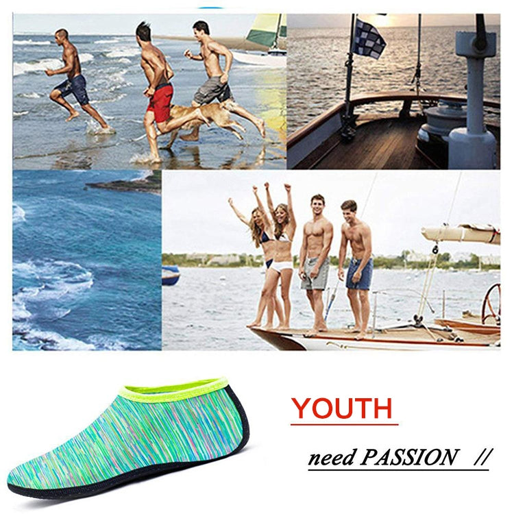 Non-slip Plastic Grain Texture Thick Cloth Sole Printing Diving Shoes and Socks, One Pair, XXXL