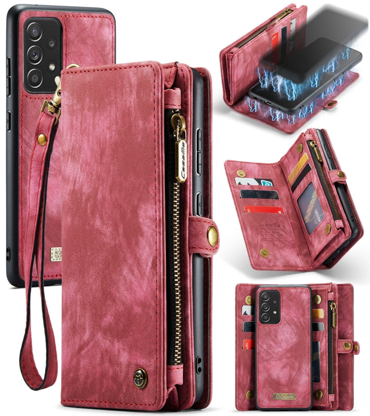 CaseMe Detachable Multifunctional Horizontal Flip Leather Case, with Card Slot & Holder & Zipper Wallet & Photo Frame, For Samsung Galaxy A52 5G / 4G