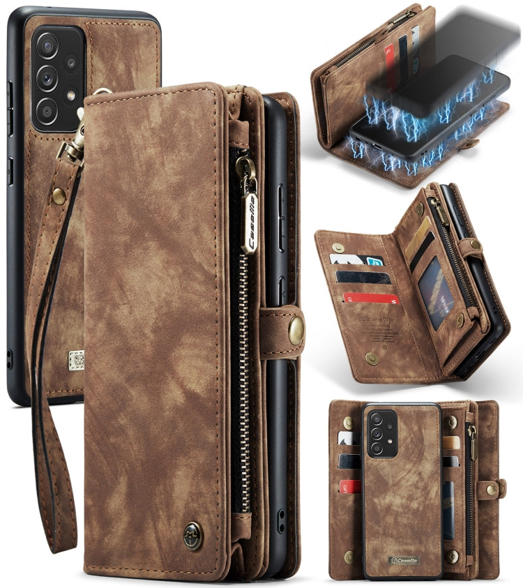 CaseMe Detachable Multifunctional Horizontal Flip Leather Case, with Card Slot & Holder & Zipper Wallet & Photo Frame, For Samsung Galaxy A52 5G / 4G