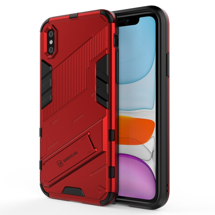 Punk Armor 2 in 1 PC + TPU Shockproof Case with Invisible Holder, For iPhone 11 Pro Max, For iPhone X / XS, For iPhone XR