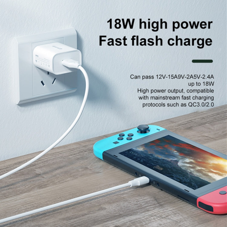 WK WP-U57 Max 18W Maxspeed QC3.0 Fast Charger +  USB to Micro USB Data Cable, US Plug, EU Plug