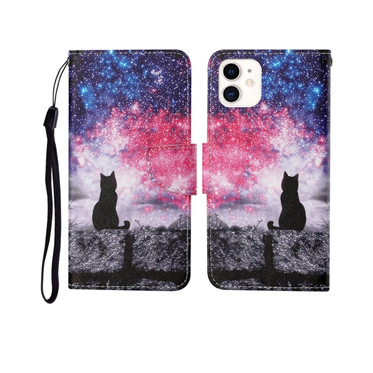 Painted Pattern Horizontal Flip Leathe Case, For iPhone 12 mini
