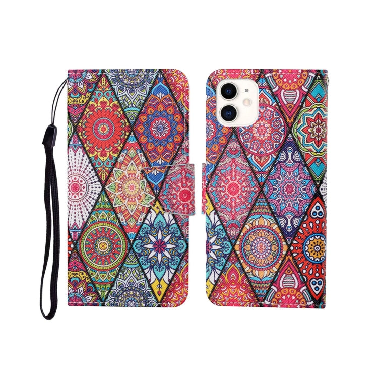 Painted Pattern Horizontal Flip Leathe Case, For iPhone 12 mini