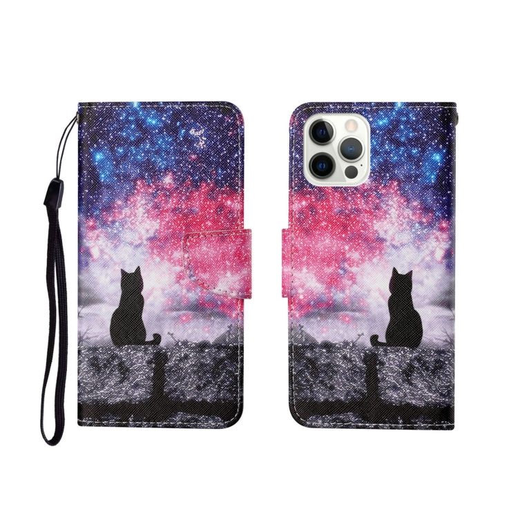 Painted Pattern Horizontal Flip Leathe Case, For iPhone 12/12 Pro