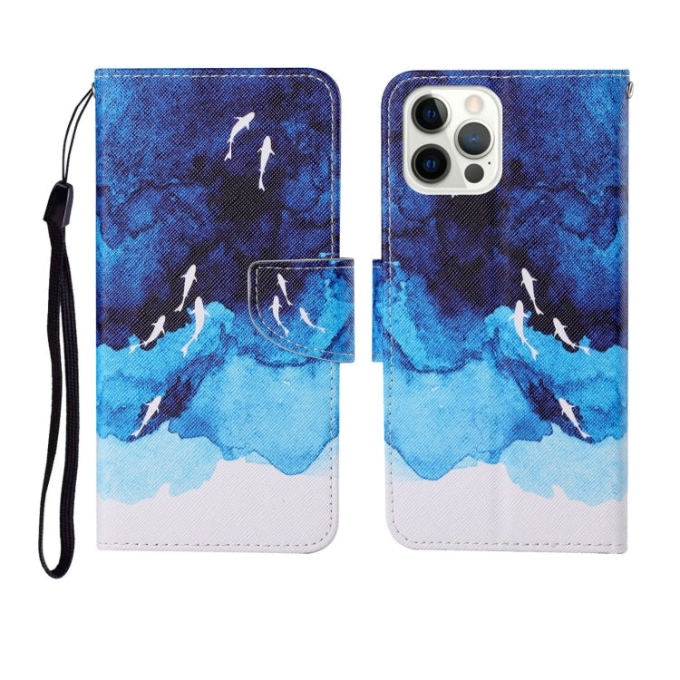 Painted Pattern Horizontal Flip Leathe Case, For iPhone 12/12 Pro