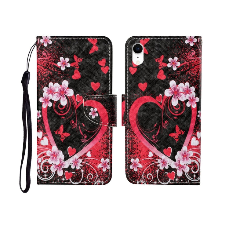 Painted Pattern Horizontal Flip Leathe Case, For iPhone XR