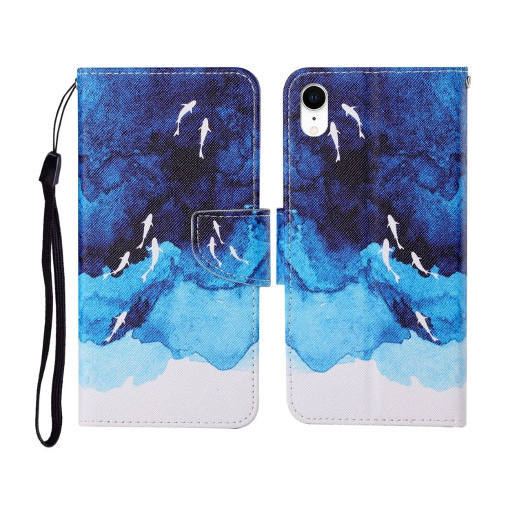 Painted Pattern Horizontal Flip Leathe Case, For iPhone XS Max