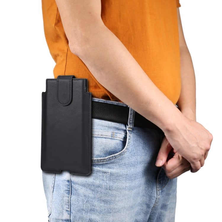 Universal Cow Leather Vertical Mobile Phone Leather Case Waist Bag For 7.2 inch and Below Phones, For 6.7 inch and Below Phones