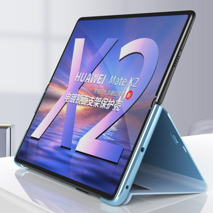 Electroplated Mirror Protective Case with Holder, For Huawei Mate X2