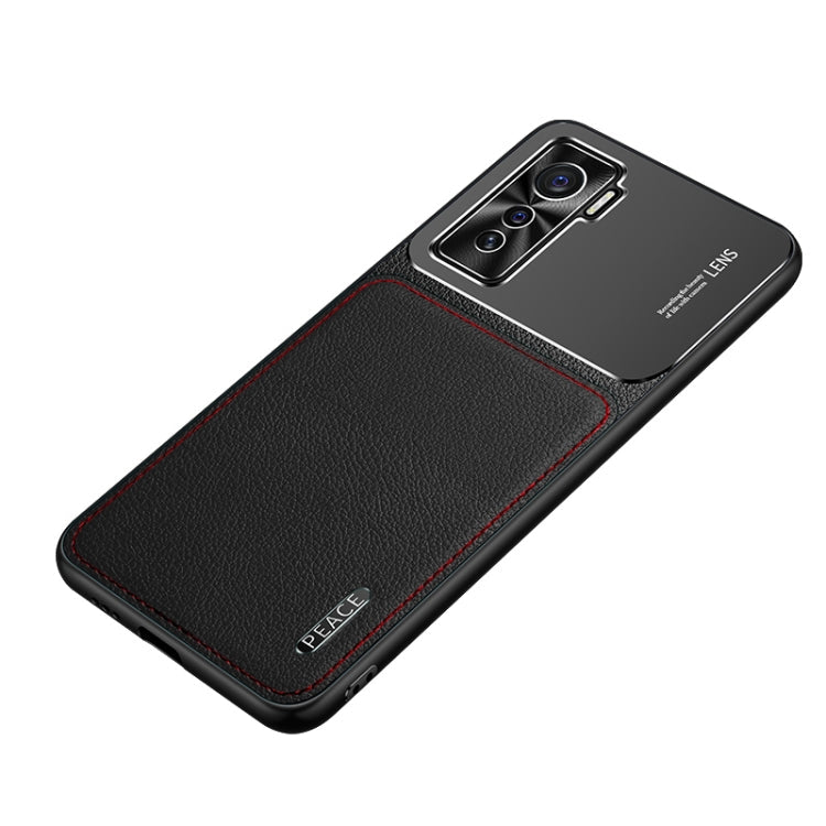 Frosted Metal + Leather Texture Protective Case, For vivo iQOO 5 5G, For iPhone 11