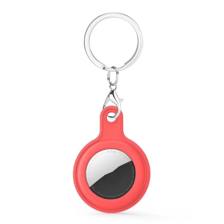 Gel Leather Case Cover with Switchable Keychain Ring for AirTag 2nd Gen / AirTag 1st Gen