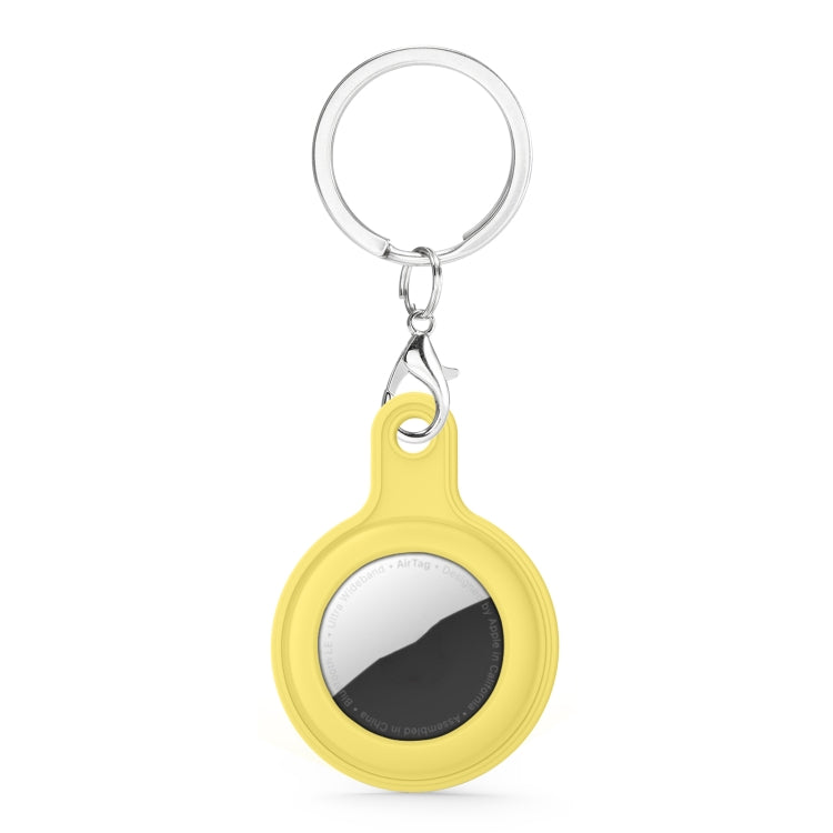 Gel Leather Case Cover with Switchable Keychain Ring for AirTag 2nd Gen / AirTag 1st Gen