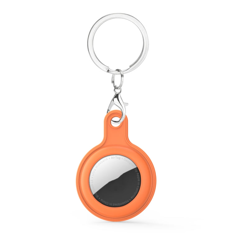 Gel Leather Case Cover with Switchable Keychain Ring for AirTag 2nd Gen / AirTag 1st Gen