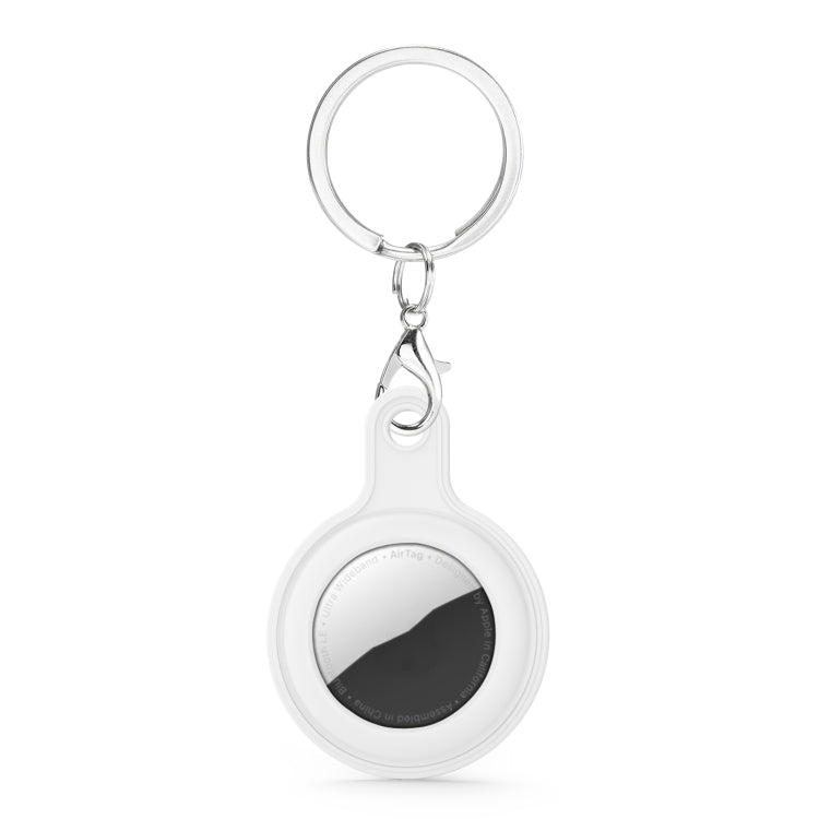 Gel Leather Case Cover with Switchable Keychain Ring for AirTag 2nd Gen / AirTag 1st Gen