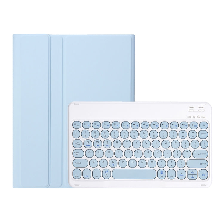 YT11B Detachable Candy Color Skin Feel Texture Round Keycap Bluetooth Keyboard Leather Case For iPad Air 4 2020 / Air 5 2022 / Pro 11 inch 2022 / 2021 / 2020 / 2018(White Ice), For iPad Air 11 2024 / 2025 / Air 2020 10.9                                ...