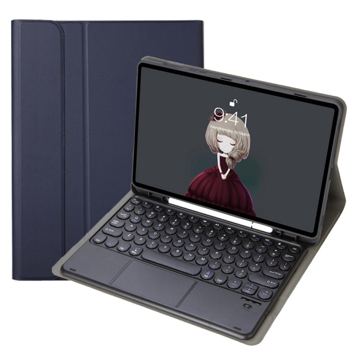 YA098B-A Detachable Lambskin Texture Round Keycap Bluetooth Keyboard Leather Case with Touch Control & Pen Slot & Stand, For iPad Air 5 / 4 10.9 inch 2020 / Pro 11 inch 2020 / 2018, For iPad 10.2 (2020) & (2019) / Air 3 10.5 inch / Pro 10.5 inch       ...