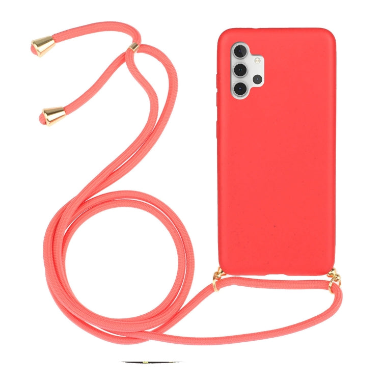 Wheat Straw Material + TPU Protective Case with Lanyard, For Samsung Galaxy A12, For Samsung Galaxy A32 5G, For Samsung Galaxy A52 5G / 4G, For Samsung Galaxy A72 5G / 4G
