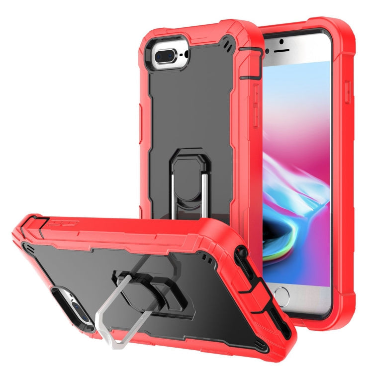 PC + Rubber 3-layers Shockproof Protective Case with Rotating Holder, For iPhone 8 Plus / 7 Plus, For iPhone 11