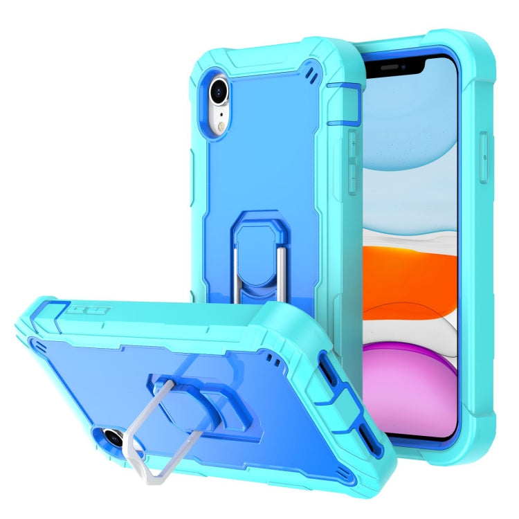 PC + Rubber 3-layers Shockproof Protective Case with Rotating Holder, For iPhone SE 2022 / SE 2020 / 8 / 7, For iPhone XS / X