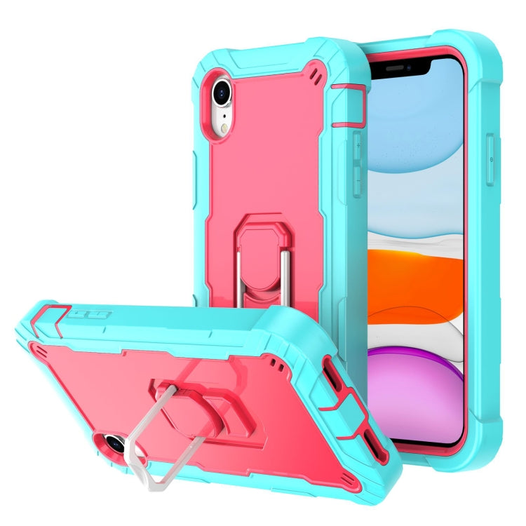 PC + Rubber 3-layers Shockproof Protective Case with Rotating Holder, For iPhone SE 2022 / SE 2020 / 8 / 7, For iPhone XS / X