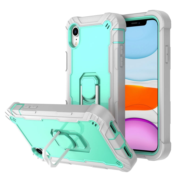 PC + Rubber 3-layers Shockproof Protective Case with Rotating Holder, For iPhone SE 2022 / SE 2020 / 8 / 7, For iPhone XS / X
