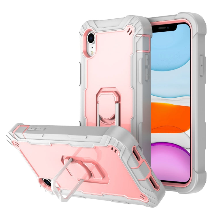 PC + Rubber 3-layers Shockproof Protective Case with Rotating Holder, For iPhone SE 2022 / SE 2020 / 8 / 7, For iPhone XS / X