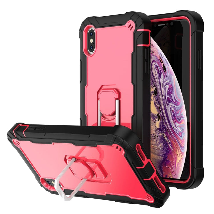 PC + Rubber 3-layers Shockproof Protective Case with Rotating Holder, For iPhone XR, For iPhone XS Max