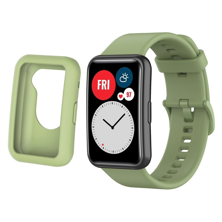 For Huwei Watch Fit Protective Silicone Case + Silicone Watchband Kit