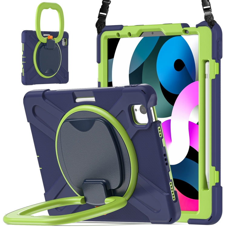 Silicone + PC Protective Case with Holder & Shoulder Strap, For iPad Air 2022 / 2020 10.9