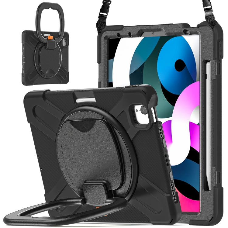 Silicone + PC Protective Case with Holder & Shoulder Strap, For iPad Air 2022 / 2020 10.9
