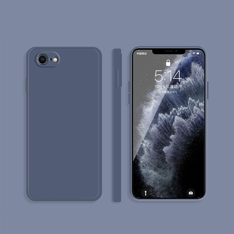 Solid Color Imitation Liquid Silicone Straight Edge Dropproof Full Coverage Protective Case, For iPhone SE 2022 / SE 2020 / 8 / 7, For iPhone 8 Plus / 7 Plus