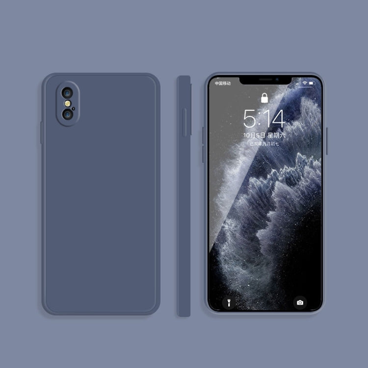 Solid Color Imitation Liquid Silicone Straight Edge Dropproof Full Coverage Protective Case, For iPhone X / XS, For iPhone XR