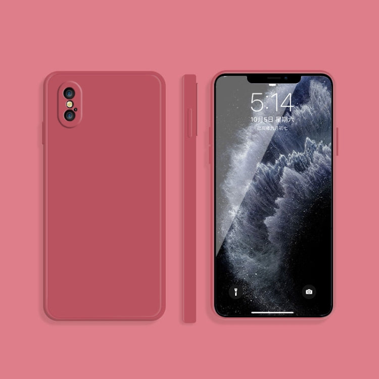 Solid Color Imitation Liquid Silicone Straight Edge Dropproof Full Coverage Protective Case, For iPhone X / XS, For iPhone XR