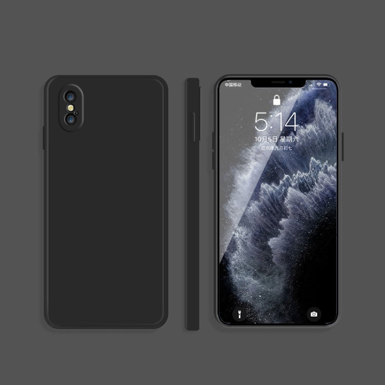 Solid Color Imitation Liquid Silicone Straight Edge Dropproof Full Coverage Protective Case, For iPhone X / XS, For iPhone XR