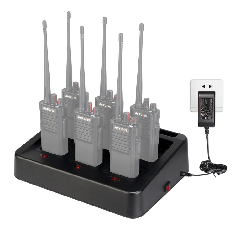 RETEVIS RTC29 Multi-function Interchangeable Slots Six-Way Walkie Talkie Charger for Retevis RT29, RTC29