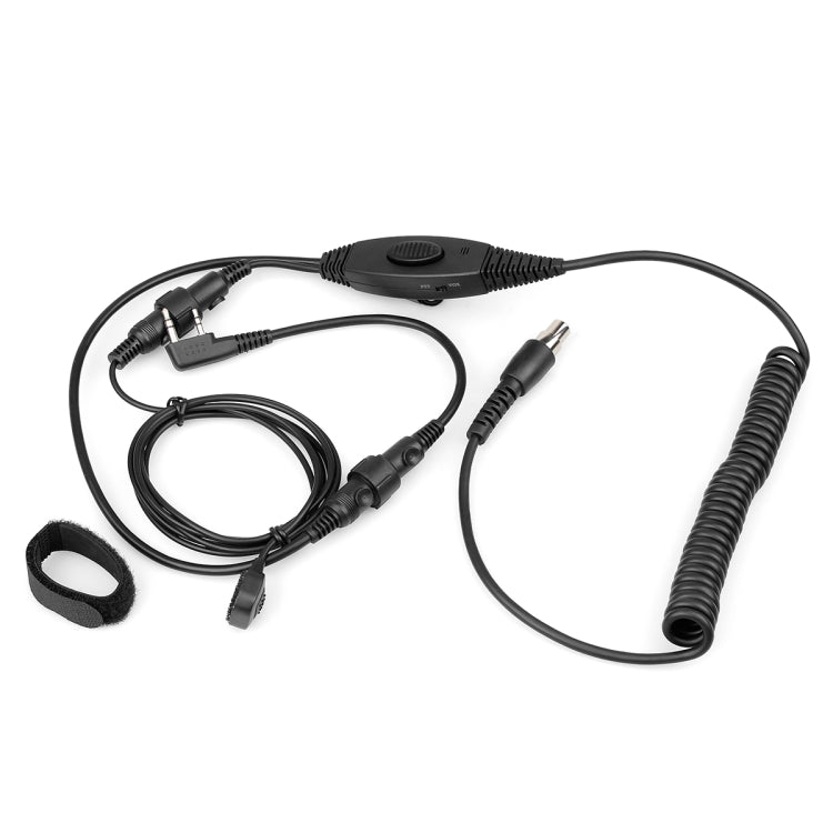 RETEVIS EH050K 2 Pin Adjustable Volume Noise Reduction Aviation Headphone Microphone with Finger PTT, EH050K