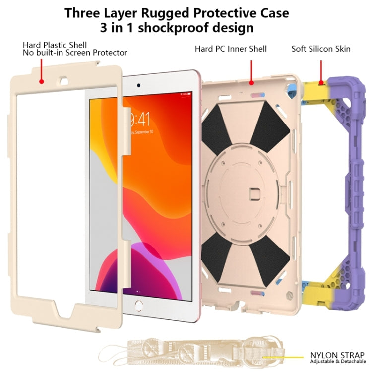 Contrast Color Robot Shockproof Silicon + PC Protective Case with Holder & Shoulder Strap, For iPad 10.2 2021 / 2020 / 2019